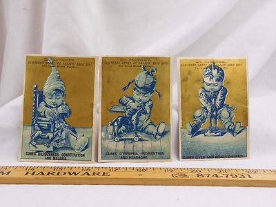 Lot of 3 Dr. Morses Compound Yellow Dock Root Cure-All Cute Boy & Toy Horse F43
