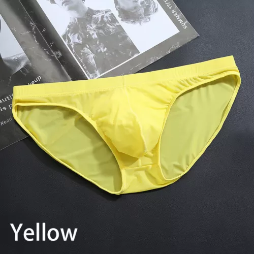 Mens Ice Silk Briefs Seamless Underwear Bulge Pouch Underpants Knickers Panties - Picture 12 of 15