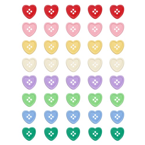 40pcs Heart Resin Sewing Button, 23mm 7/8" 4 Hole Sweater Buttons, Multicolor