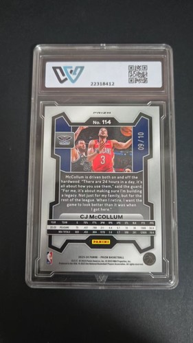 2023-24 PRIZM CJ MCCOLLUM /10 NO.114 GOLD WAVE WCG 10 ≈ PSA 10 G - Picture 2 of 2