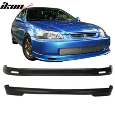 Fits 96-98 Honda Civic Hatchback Mugen Style Front + Rear Bumper Lip Spoiler PP