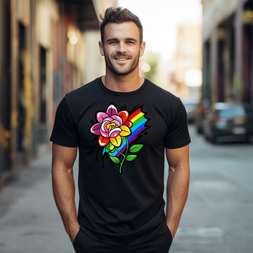 Unisex T-Shirt "Pride_92 Blooming Beauty", lustiges Design, 100% Baumwolle, lebendiger Fl - Bild 9 von 46