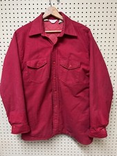 Vintage Frostproof Flannel Quilted Shirt Jacket 70s USA Made Grunge Large L Red