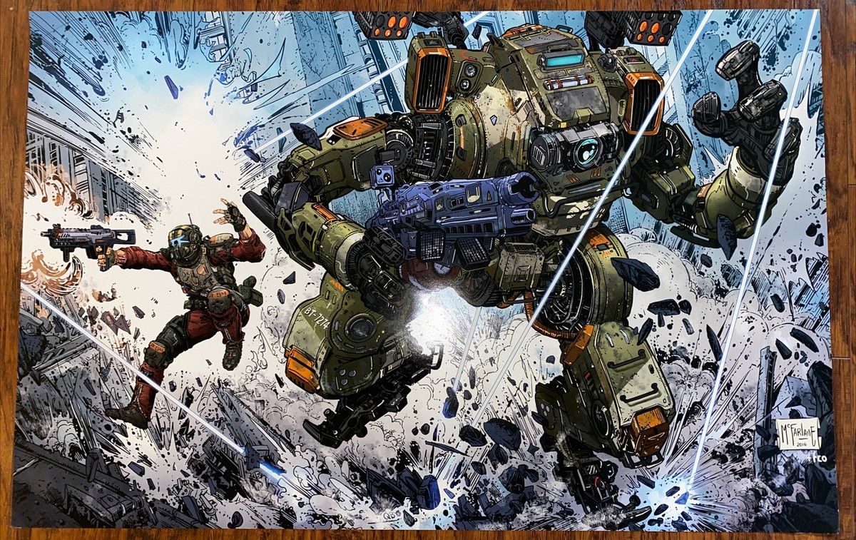 PS4 TITANALL2  非売品ゲームポスター Titanfall 2 Official Gamestop Poster by Todd McFarlane 2016