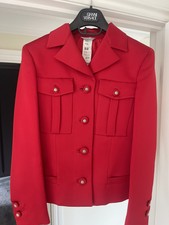 Gianni Versace Couture Jacket Size 8 Red Silk