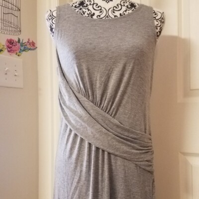 FABLETICS Retta Midi Dress Sleeveless Stretch Women Gray Viscose S BNWT $90