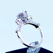 6Grape 1carat AAA Cubic Zirconia Women Engagement Ring 925 Sterling Silver cz