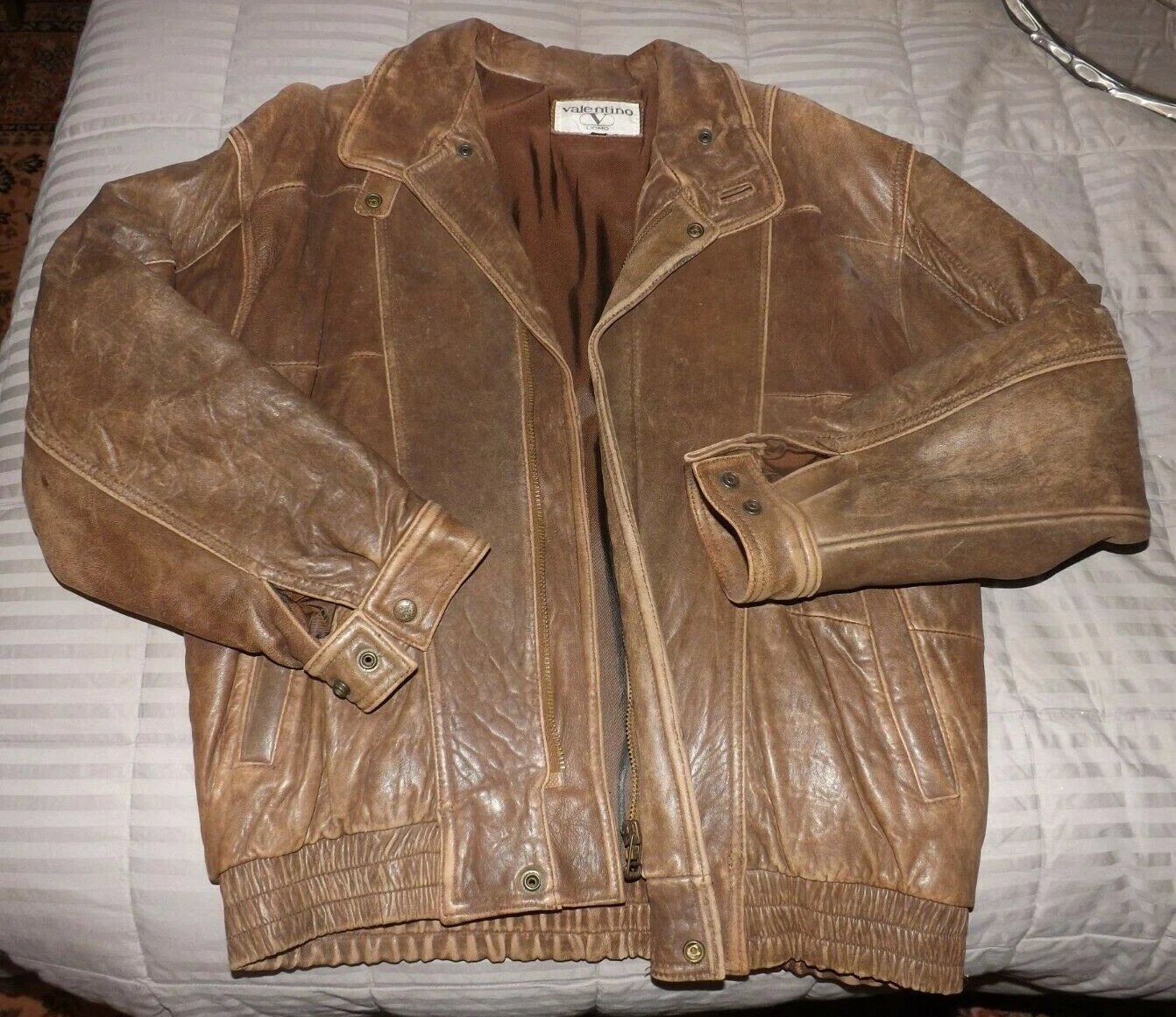 GIACCA VINTAGE VALENTINO UOMO in morbida pelle marrone (taglia XL) acquistata nel 1992