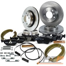 4x BREMSSCHEIBE+BREMSBELÄGE VORNE+HINTEN+BREMSBACKEN FÜR BMW 3-ER E36 323 328