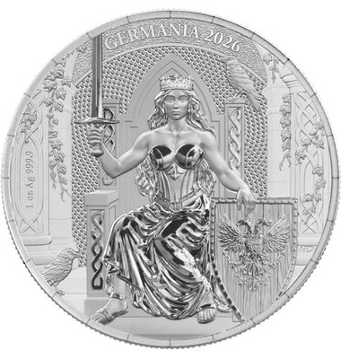 Germania 2026 Silbermünze Germania Mint 999,9 Silber Ag 5 Mark