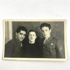 WWII U.S. Army Sergeant Group Portrait Photograph Uniform