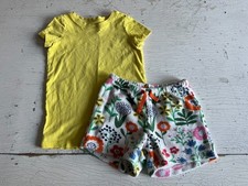 Girl's MINI BODEN/PRIMARY Size 4-5 Yellow Floral Outfit