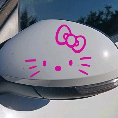 Fun Kitty Face Decals, Decorative Cat Face With Bow Sticker For DIY Project X 2