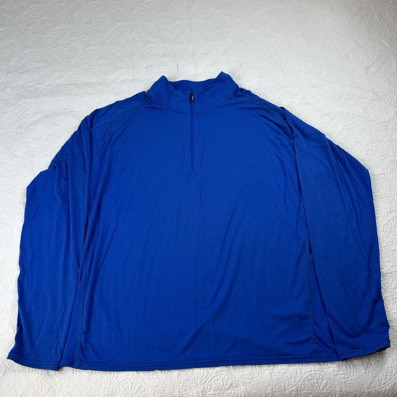 Smartwool Shirt 1/4 Zip Pullover XXL Mens Blue Merino Wool SW016355 Base Layer