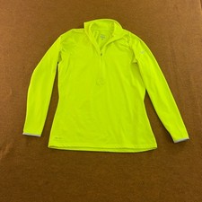 Nike Women XL Neon Yellow Dri-FIT Fleece 1/4 Zip Long Sleeve Athletic Pullover