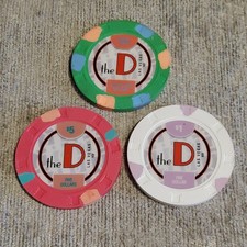 3x The D Casino Downtown Las Vegas Casino Chips Konvolut $25 $5 $1