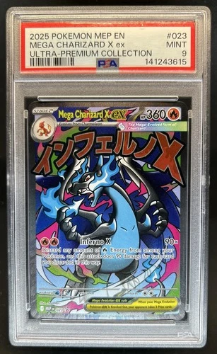 2025 Pokemon MEP Black Star Promos Mega Charizard X ex #023 PSA 9