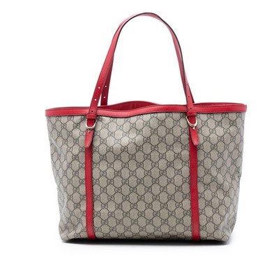 Gucci GG Supreme Nice Tote Pre-Loved Red
