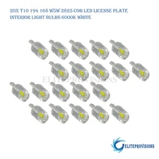 20x W5W 2825 T10 194 168 COB LED License Plate Interior Light Bulbs 6000K White
