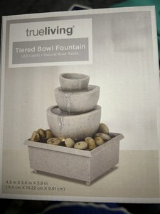 TrueLiving LED Lights Tiered Tabletop FountainReal ROCKS-NEVER OPENED-NEW