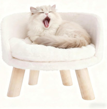 Elevated Pet Bed,Nordic Cat Stool with Cozy Pad Waterproof,Doggie Chair with Stu