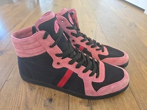 Baskets montantes homme Gucci Thunder corail/noir cuir/maille. Taille 14