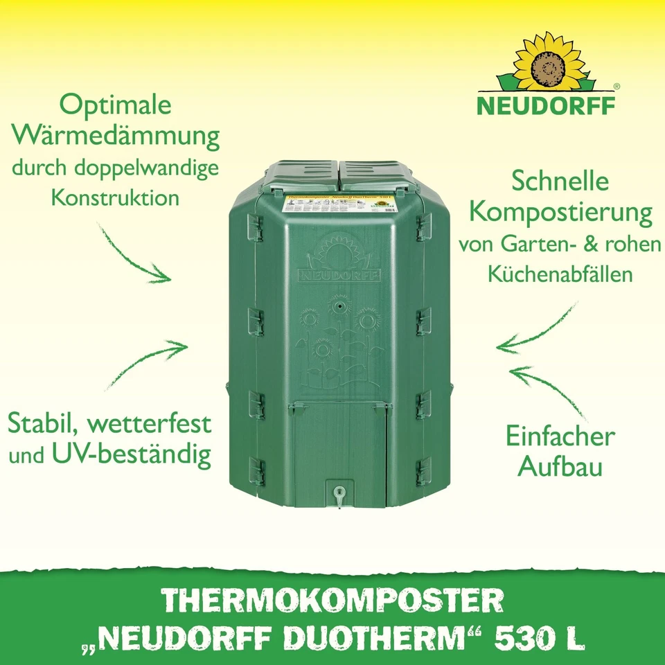 Neudorff Thermokomposter DuoTherm 530 Liter - Komposter Kompost Kompostsilo - Bild 2 von 4