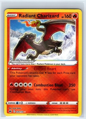 Radiant Charizard 020/159 Radiant Rare Crown Zenith Pokemon Near Mint
