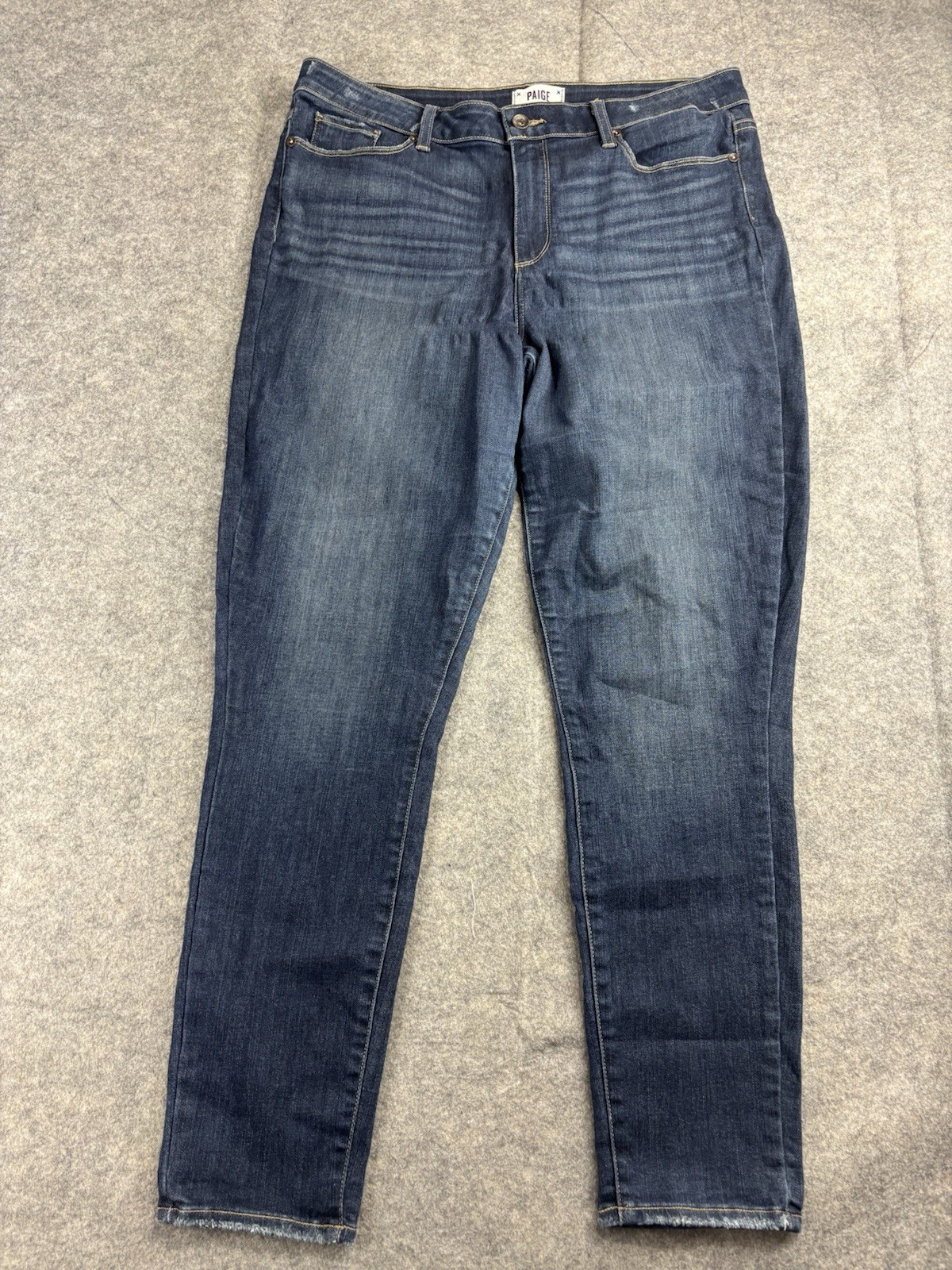 Paige Hoxton Ankle Jeans Womens 34 Blue Dark Wash High Rise Skinny Stretch Denim
