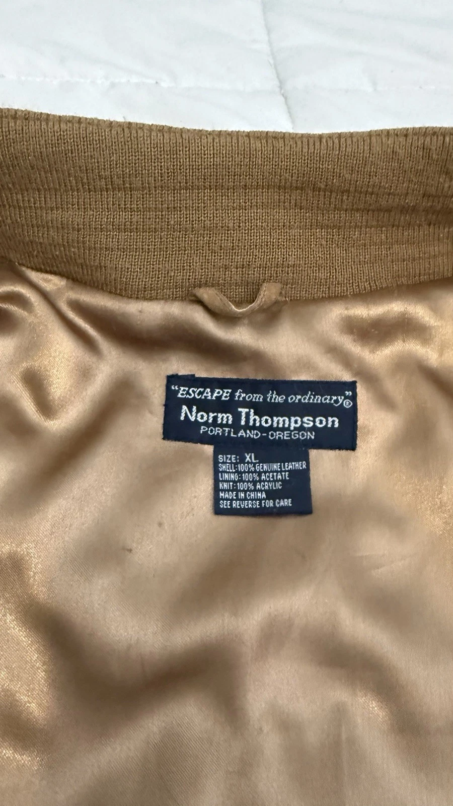 Norm Thompson Vintage Brown Suede Harrington Bomber Jacket XL image 5