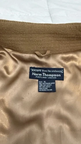 Norm Thompson Vintage Brown Suede Harrington Bomber Jacket XL image 5