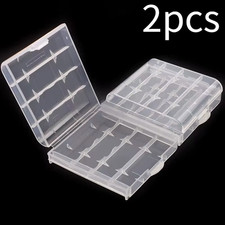 2Pcs Universal Battery Storage Boxes for AAA/AA Plastic Storage Box Cover for Ba