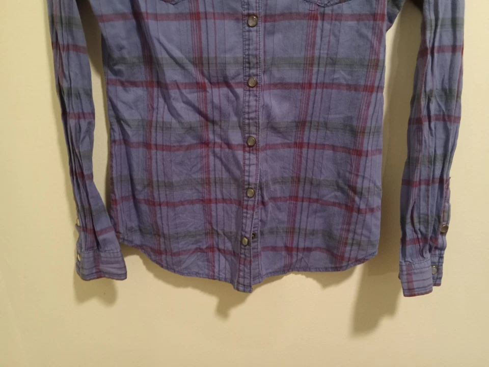 Camisa de manga larga Mossimo Supply Co a cuadros con botones para mujer talla XS Foto 4 de 4