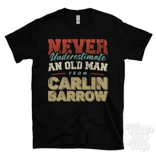 NEVER UNDERESTIMATE AN OLD MAN FROM CARLIN BARROW T-SHIRT xmas gift cockermouth