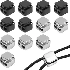 12PCS Metal Cord Locks – Double Hole Stoppers for Paracord, Pants, Shoelaces