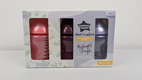 Tommee Tippee Closer To Nature Midnight Jungle 3x dekorierte Babyflaschen 260ml