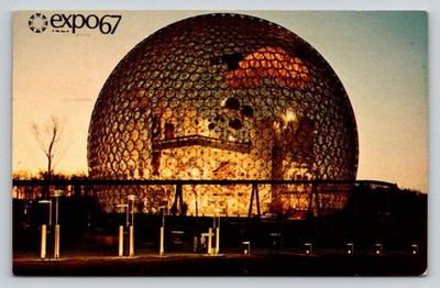 Expo 67 Montreal US Pavilion Geodesic Dome Vintage Postcard 1967 Canada