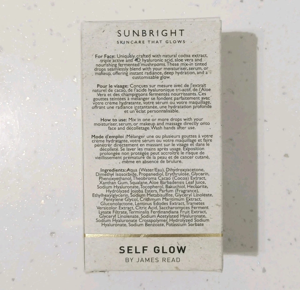 SELF GLOW BY JAMES READ SUNBRIGHT TINTED TAN DROPS 30ML UNISEX - BRAND NEW - Image 2 of 2