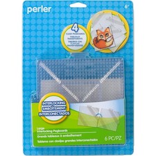 Perler Large Interlocking Peg Boards 4ct Clear