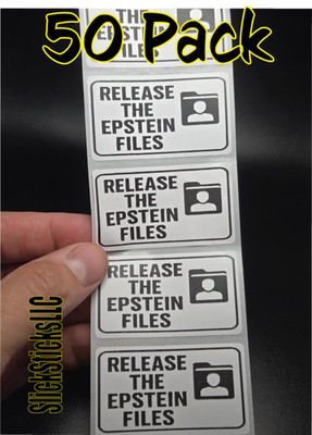 50PCS ''RELEASE THE EPSTEIN FILES'' stickers bulk pack sticker labels list