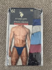 US Polo Assn 6-Pack Men's String Bikini Briefs  Size XL. FAST SHIPPING 