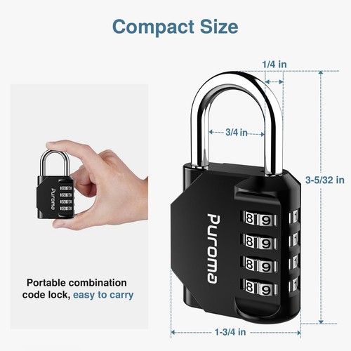 10 Pack Combination Lock for Locker 4 Digit Outdoor Waterproof Padlock for Sc... - Picture 5 of 7