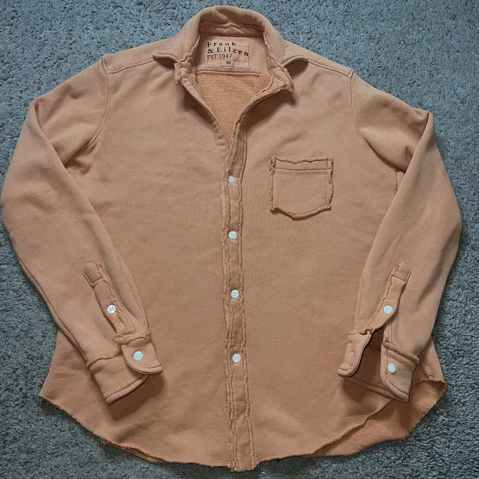 Frank & Eileen Sudadera Abotonada XS Triple Vellón Rosa Salmón Chamarra Foto 3 de 4