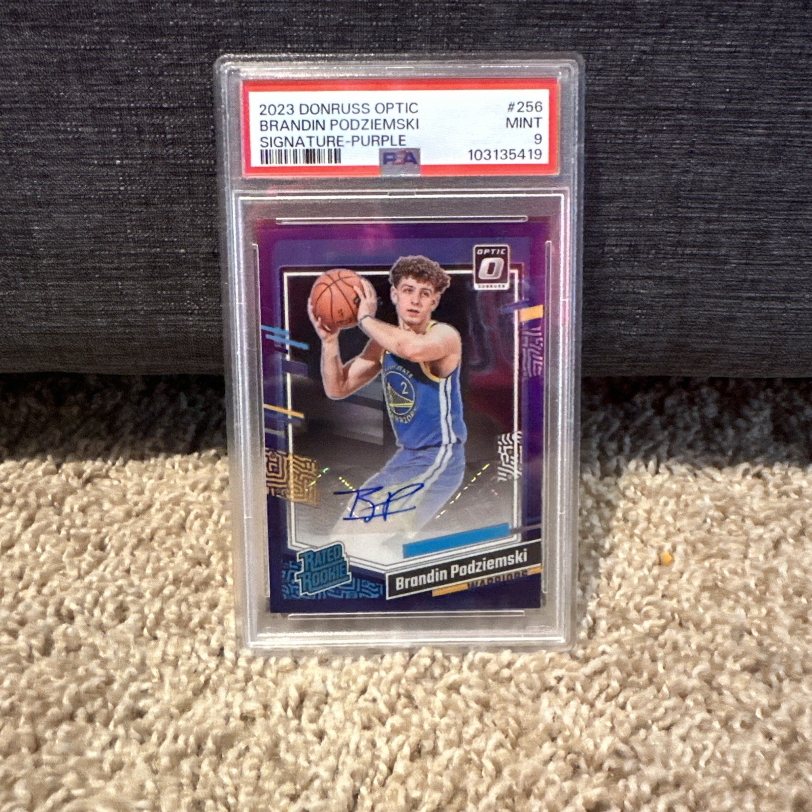 2023-24 Donruss Optic - Rated Rookie Signatures Brandin Podziemski Purple Prizm