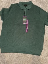 Men's XXL - DKNY Sweater Polo Green- Short Sleeve