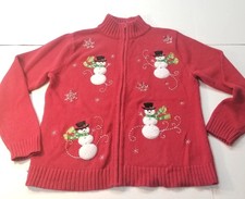Vintage Red Christmas Sweater Womens Size Sma...