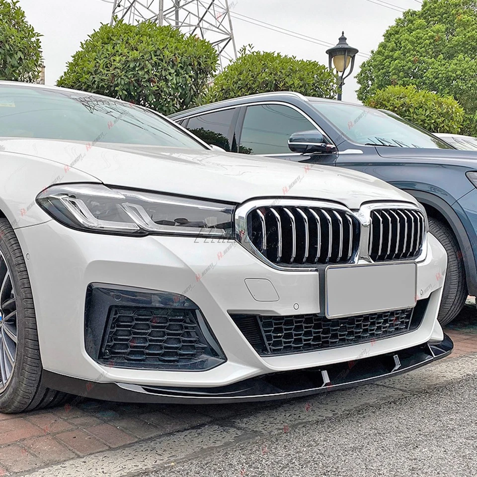 Alerón labial divisor delantero negro brillante para BMW Serie 5 G30 M Sport 2021-2023 Foto 4 de 4