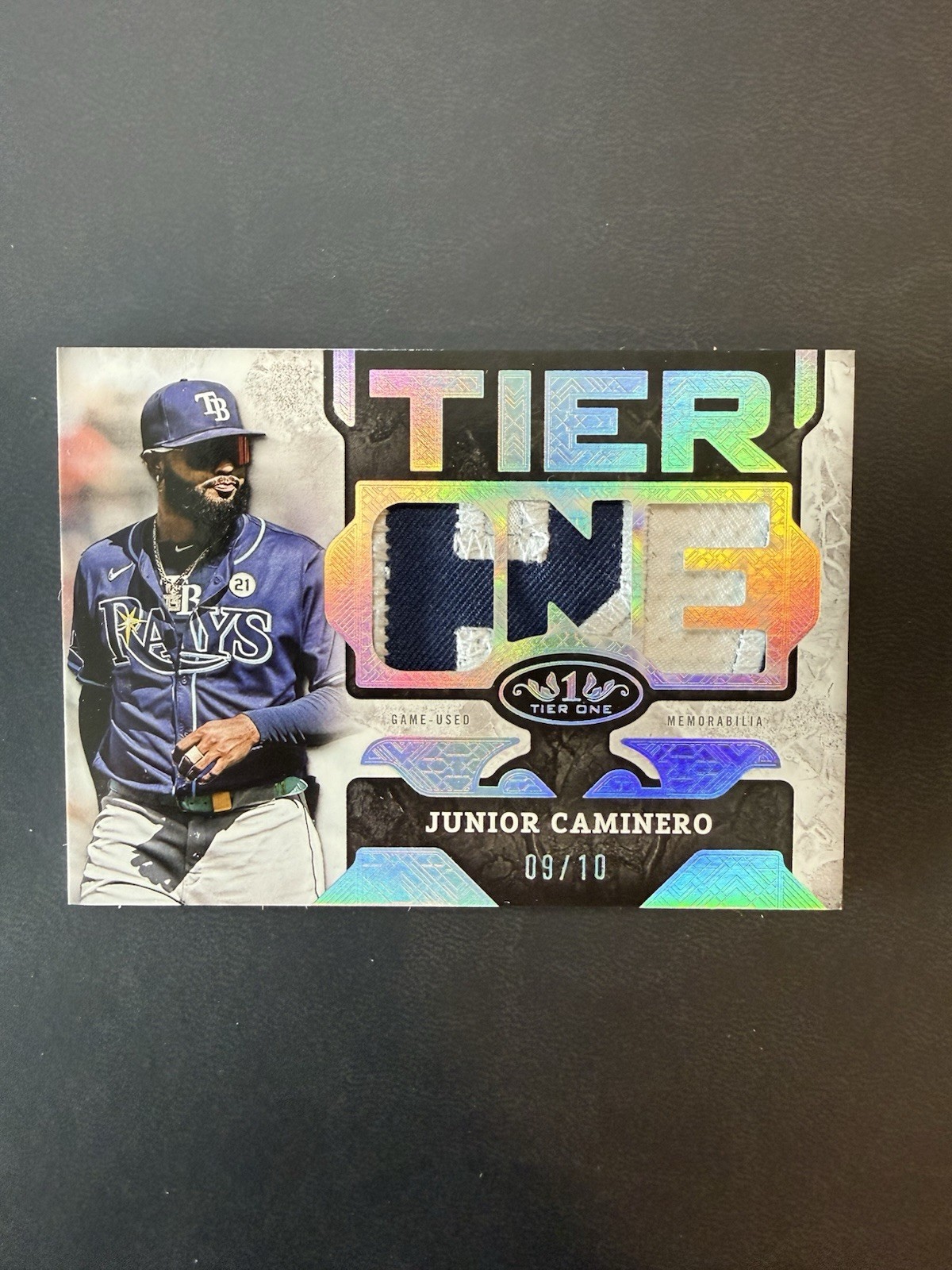 2025 Topps Tier One JUNIOR CAMINERO Relics Die Cut Patch /10 #T1RD-JC Rays