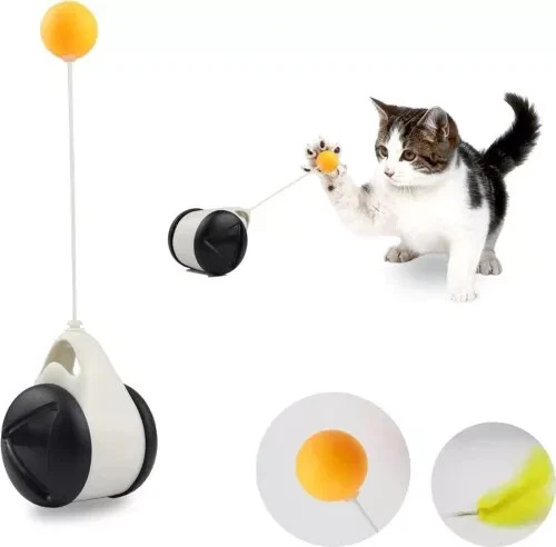 Interactive Cat Tumbler Swing Toy with Catnip – Balance Car Chase Fun Interactive Cat Tumbler Swing Toy with Catnip – Balance Car Chase Fun