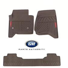 2014-2018 GMC Sierra Front & Rear Premium All Weather Mat Pkg Cocoa w/ GMC Logo 